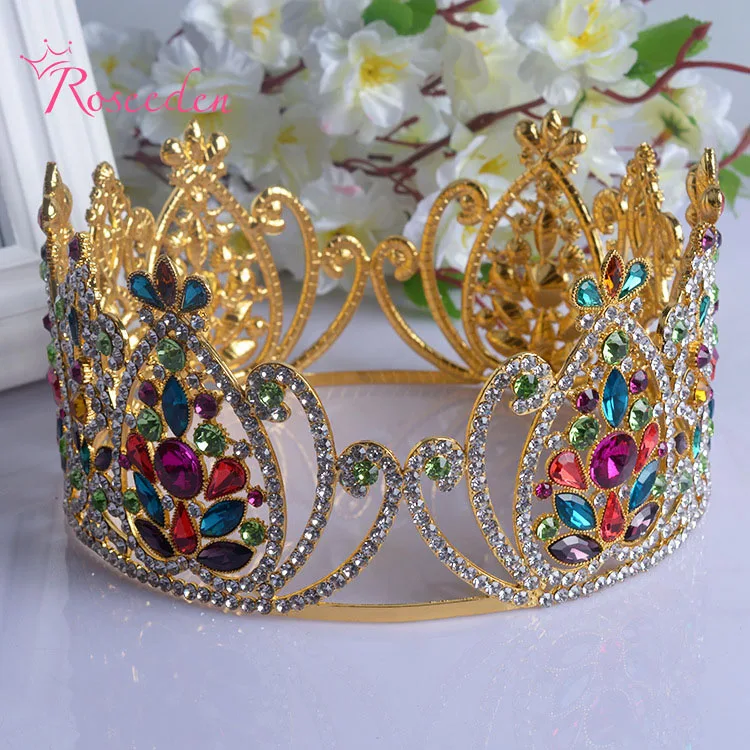 Серебряные и золотые Элегантные Роскошные головные уборы с короной для невесты