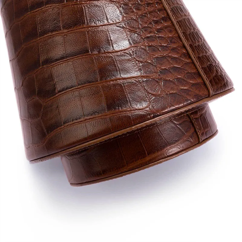 Сумка-мешок женская с животным принтом Аллигатор крокодиловая кожа Сумка