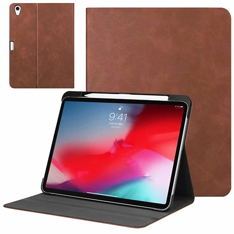 KPS-NP-Brown Чехол для ipad pro 11, подставка для планшета с держателем для карандашей, искусственная кожа+ Поликарбонат, жесткая задняя крышка, смарт-чехол для нового ipad pro 11 - Цвет: KPS-NP-Brown