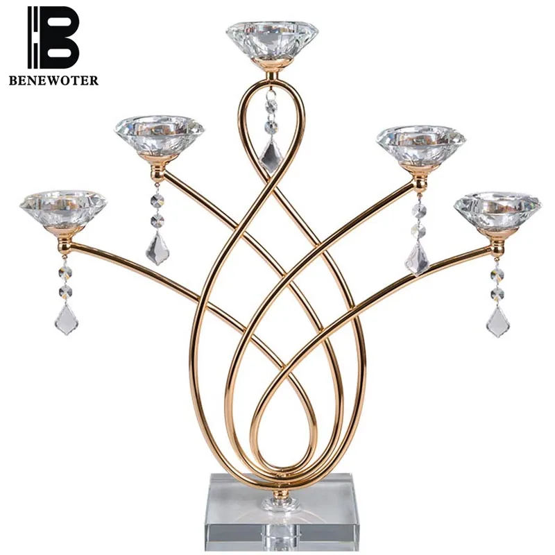 

European Style Fine Crystal Candle Holders Modern Simple Wedding Decor Candlelight Dinner Prop Candlestick Home Ornaments Gifts