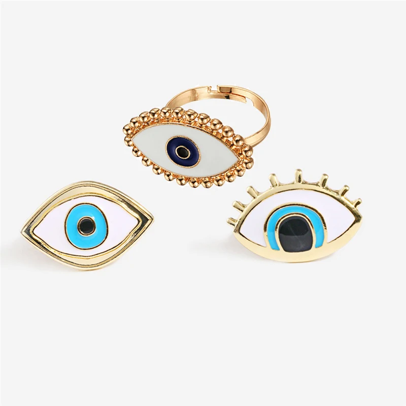 Женские большие кольца ROMAD Золотое кольцо со сглаза Трендовое Ювелирное