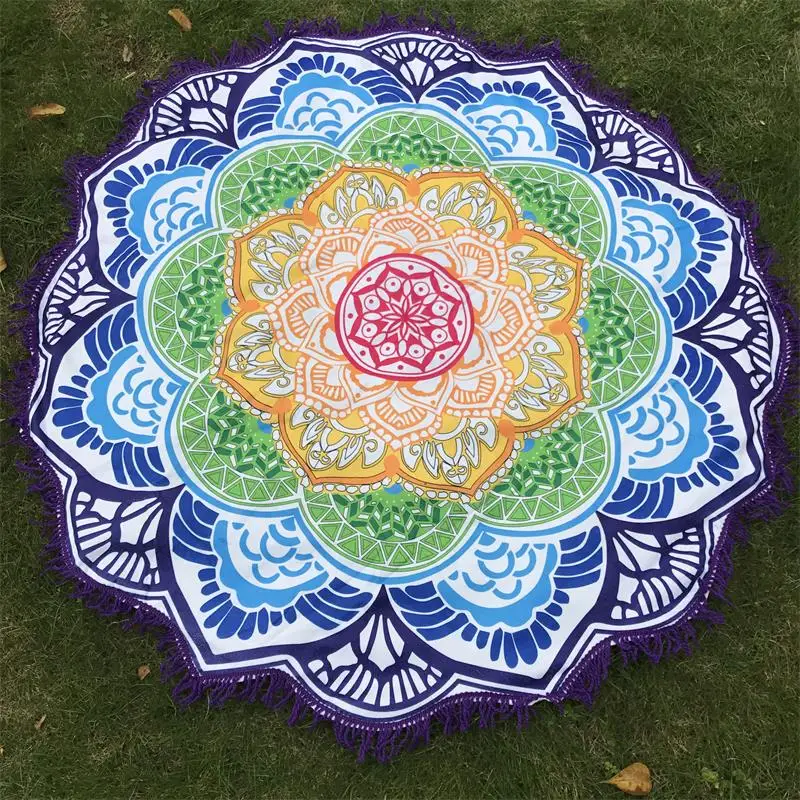 Женский шикарный гобелен с кисточками и индийской мандалой богемный пляжный