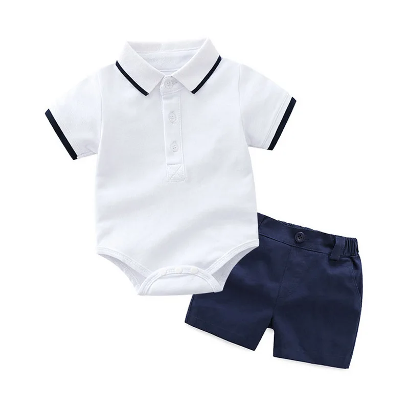

2021 Summer New Children's Short-sleeved Polo Shirt Triangle Climbing Kazakh Casual Shorts Boy Suit Foreign Trade A Generation