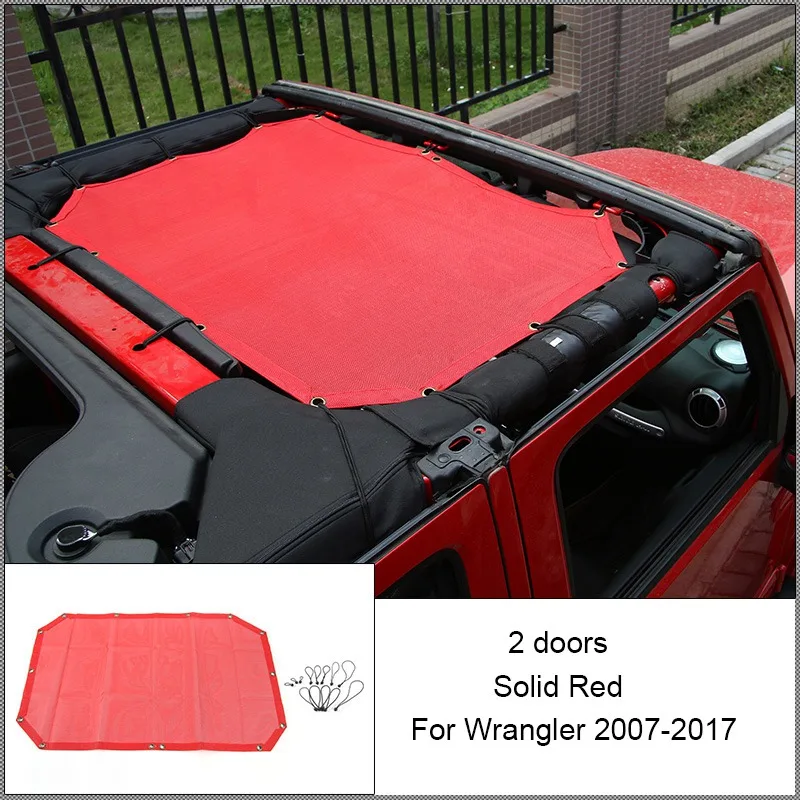 Зеленый BAWA Солнцезащитная сетка Верхняя Крышка для Jeep Wrangler JK JKU 2007- УФ Защита от солнца 2 двери 4 двери - Название цвета: Зеленый