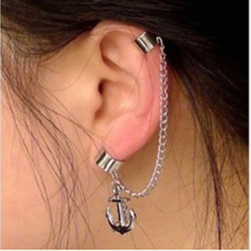 Европейский и американский стиль текстурированные серебряные кисточки якорь