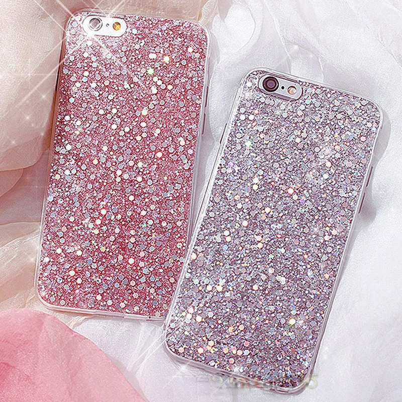 Gurioo чехол для iPhone 6 S силиконовый Блестящий Хрустальные Блестки мягкий Fundas 5SE 5s 7 8