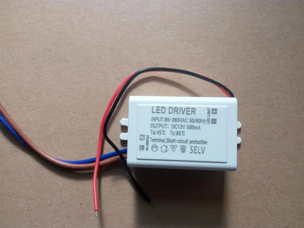 10 шт. DIY Мини светодиодный источник питания AC/DC адаптеры 6 Вт 500мА драйвер 110 в 120 220