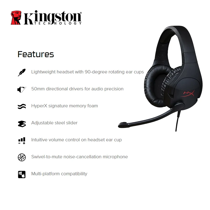 Наушники Kingston HyperX Cloud Stinger с микрофоном игровая гарнитура Steelseries для ПК PS4 Xbox