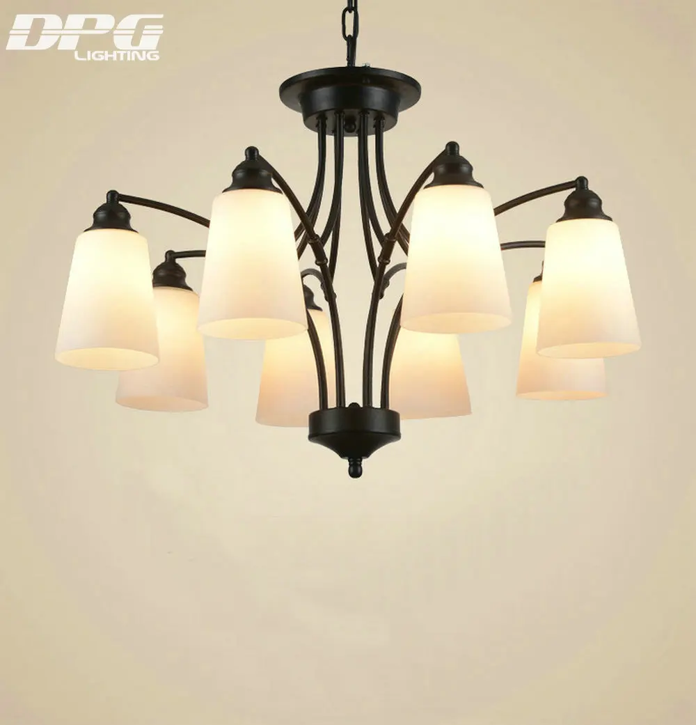 Современная черная люстра из железа освещение для дома стеклянная спальни