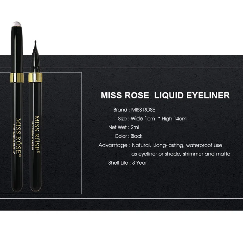 Подводка для глаз MISS ROSE новая модель Черная карандаш стойкий специальный дизайн