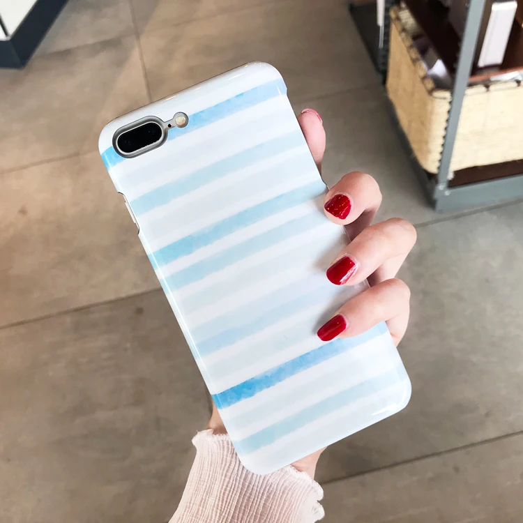 Лето в чистоте полоску крышка ультра тонкий Mobile Shell Hard для iphone6s 6 6sp P 7 8 X | Мобильные