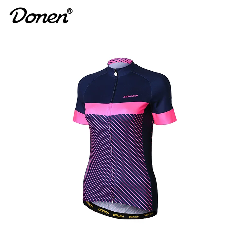 jersey DONEN, новинка, для велоспорта, женский, розовый, короткий рукав, Джерси, нагрудник, шорты, для езды на велосипеде, гоночная команда, дорожный, байкер, для велоспорта, спортивный костюм/комплект - Цвет: jersey