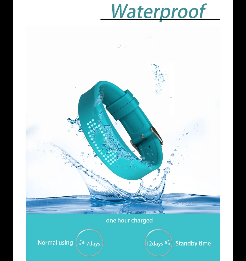 Водонепроницаемый Bluetooth Спорт умная повязка для фитнеса с Шагомер умный Браслет