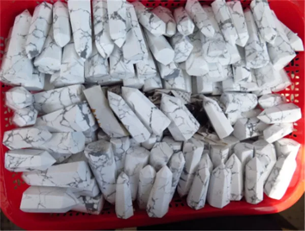 

500 grams, natural white marble howhite crystal pillar point, crystal pillar household decoration