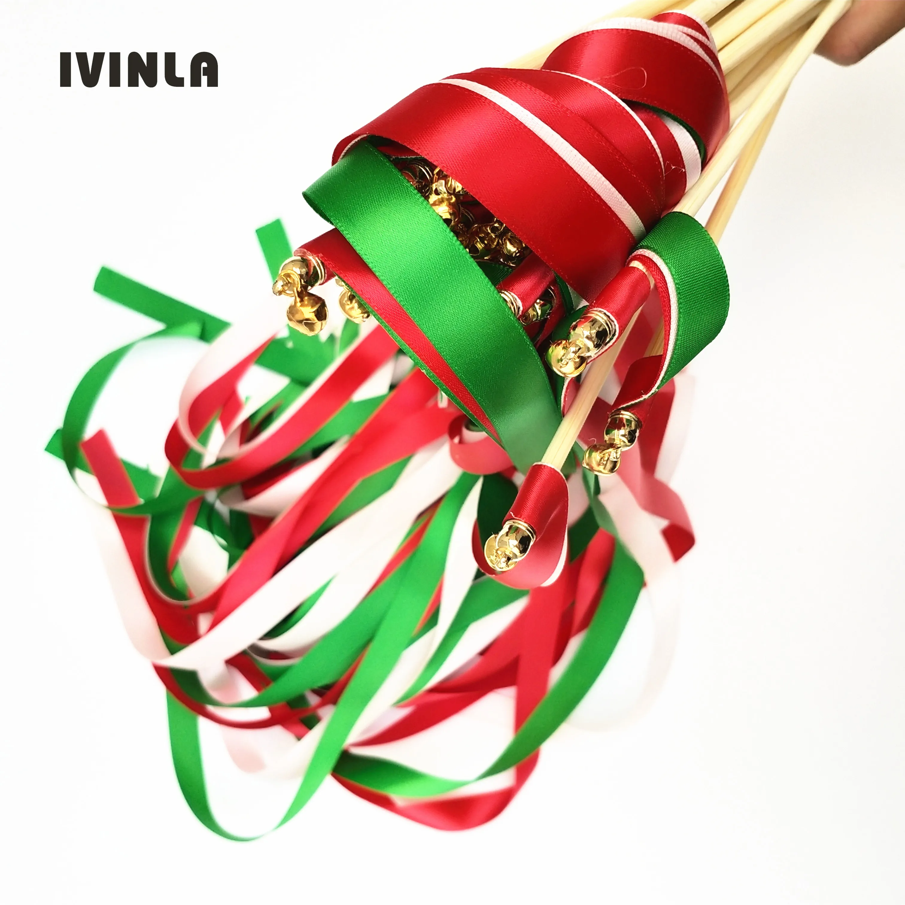 50Pieces/Lot Pink green and red wedding wands with gold bell for decoration | Дом и сад