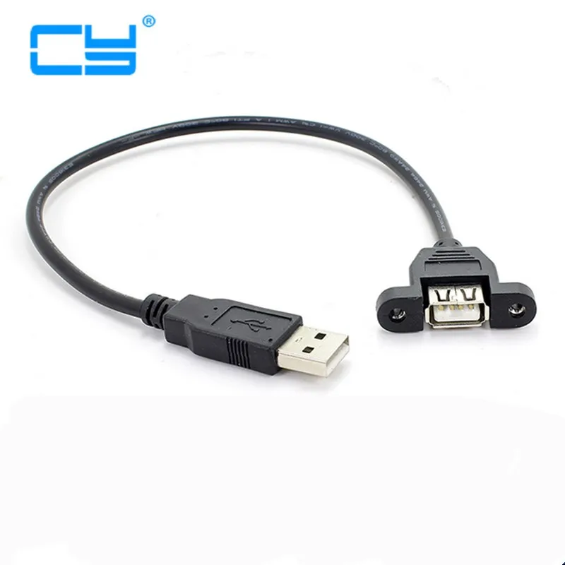 5 шт. USB 2 0 Удлинительный Кабель Штекерный к женскому с винтовой панелью крепление
