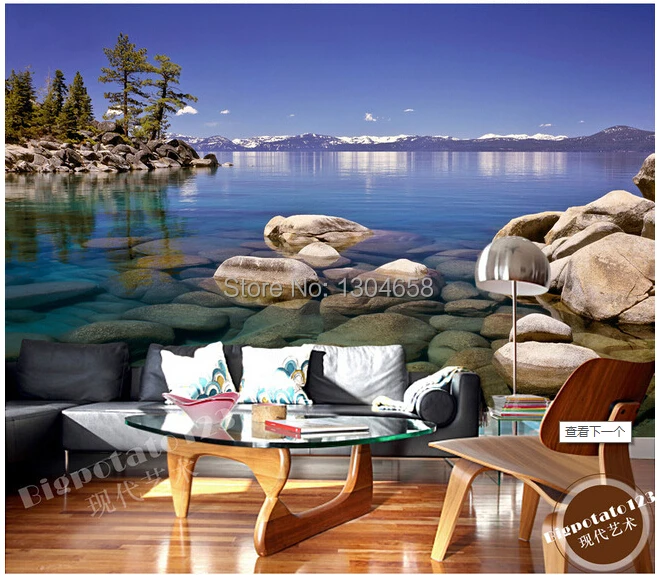 Фотообои на заказ обои с изображением дальних заснеженных гор лесных рифов