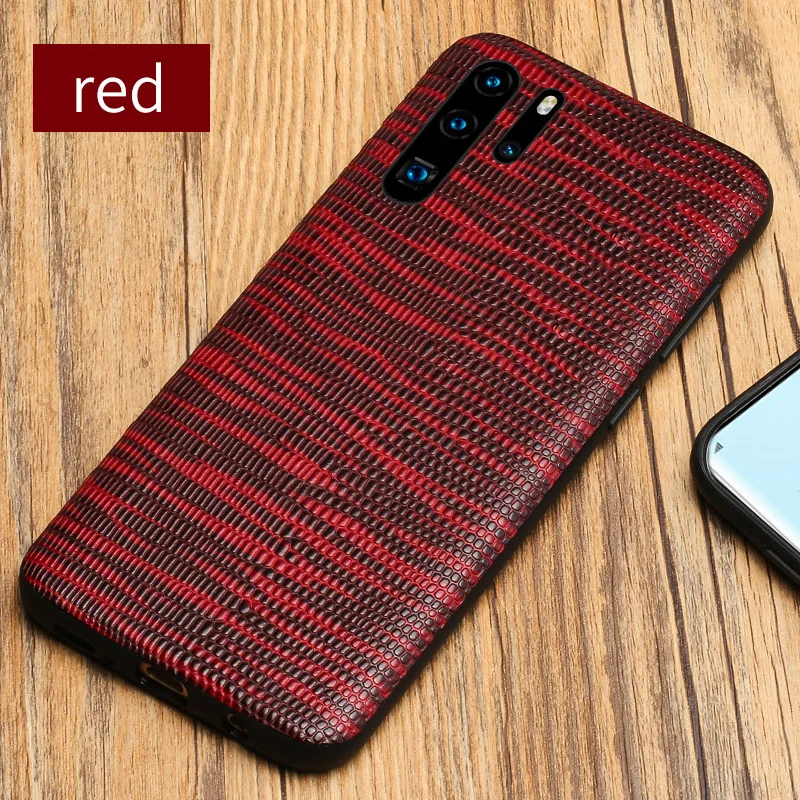 Красный Натуральную кожу текстура под ящерицу чехол для huawei P30 pro Lite 360 полная защита чехол для коврики 20 P20 Pro Lite Honor 8X 20 Pro 10 Huawei Y9 Y7 P SMART, Mate 20 lite, P30 Lite P20 Lite, P30 Pro P20 Pro - Цвет: Красный