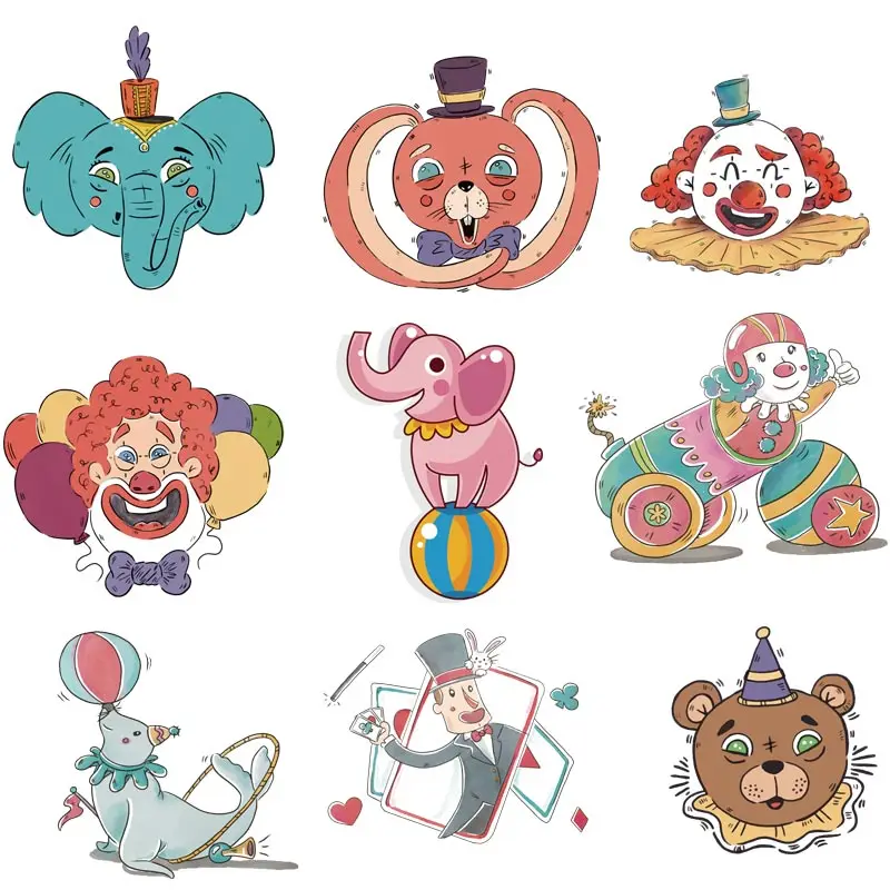 Забавный мультяшный новый дизайн термопечатающая бумага 9 шт. маленькие нашивки