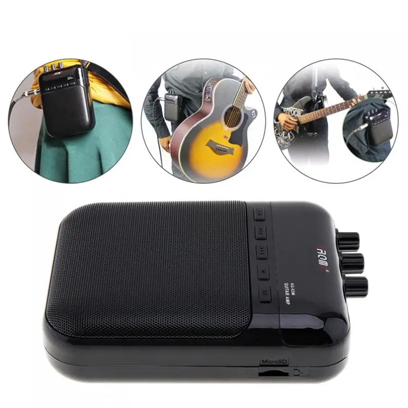 Портативный Компактный гитарный усилитель 5 Вт записывающий динамик