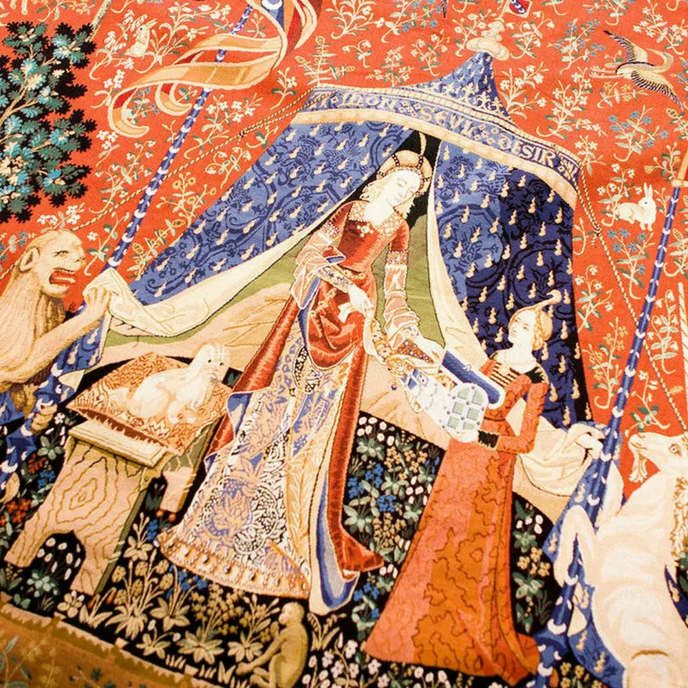 Благородный женский хлопковый тканый благородный Единорог в средневековом