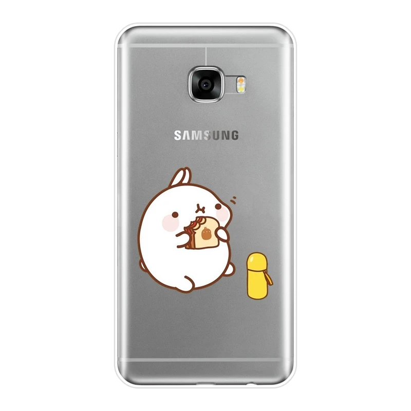 Funny Kawaii Cute Rabbit Animal Soft Back Cover For Samsung Galaxy C5 C7 C8 Phone Case Silicone C9 Pro | Мобильные телефоны и