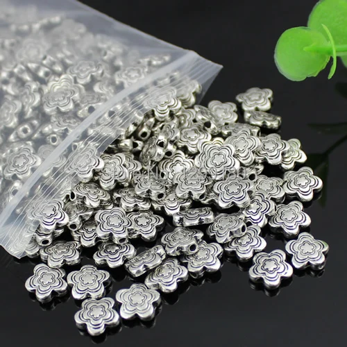 50 шт. Φ DIY аксессуар (K00125)|metal beads|flower beadssilver flower bead |
