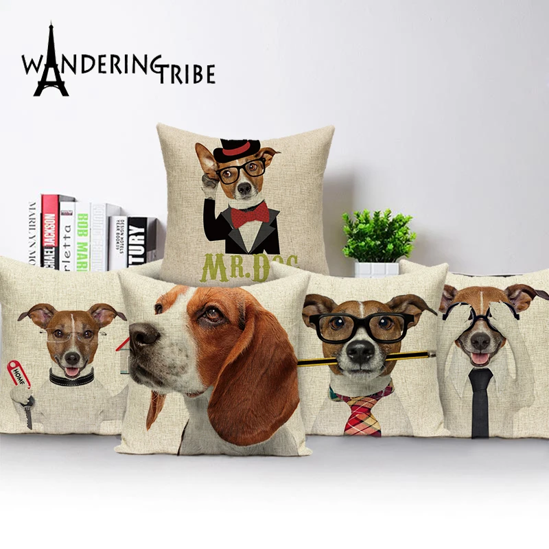 Beagle Чехлы для подушек подушки домашний декор льняные животные Бигль Щенок мультфильм собака наволочка декоративные подушки домашний декор
