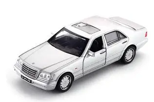 1:32 Сплав Ретро-игрушка автомобиль W140 S600 металлическая классическая игрушка, модель автомобиля Игрушечная машина из сплава со звуком и светом оттягивающий подарок для детей - Цвет: Серый
