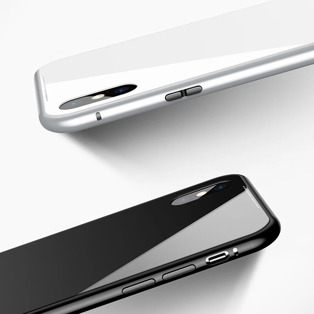 Магнитный чехол CASEIER для iPhone X 8 7 6 6S Plus поглощающие чехлы из закаленного стекла
