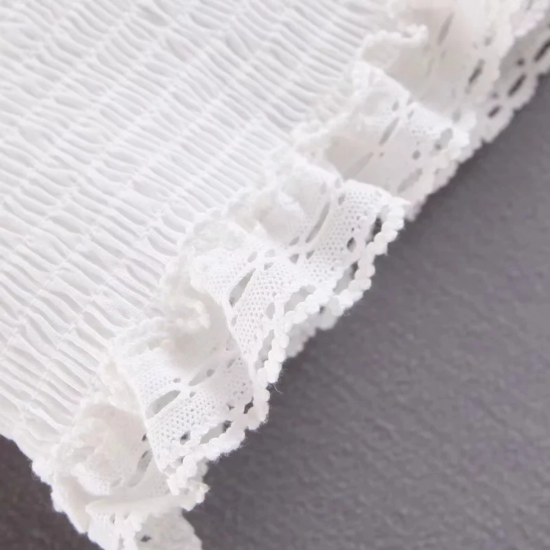 

vintage women lace patchwork short shirts top 2019 summer fashion ladies elegant high waist cotton blouses girls tops femme chic