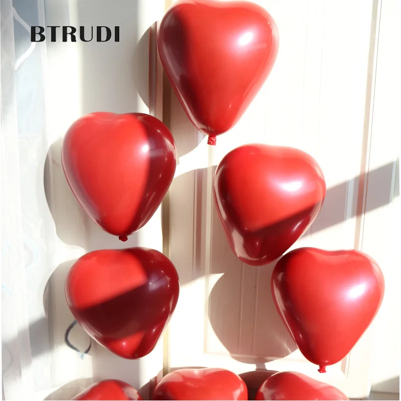 

BTRUDI 12'' 20pcs Creative Ruby Double-deck Love Balloon Birthday Party Marriage Room Decorated with Marriage Pomegranate Balloo