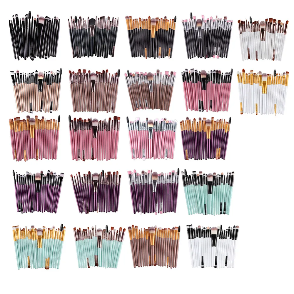 Набор кистей для макияжа Pro 20 шт. тени век тональный крем подводка глаз с