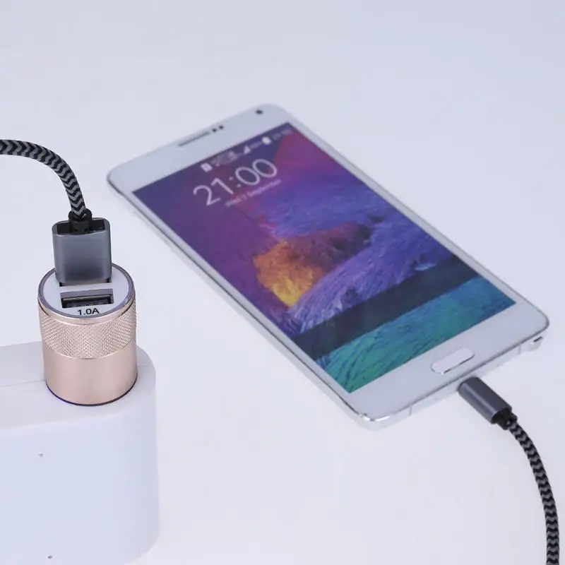 Автомобильный зарядный USB-порт портативное гнездо металлический двойной 2.1A
