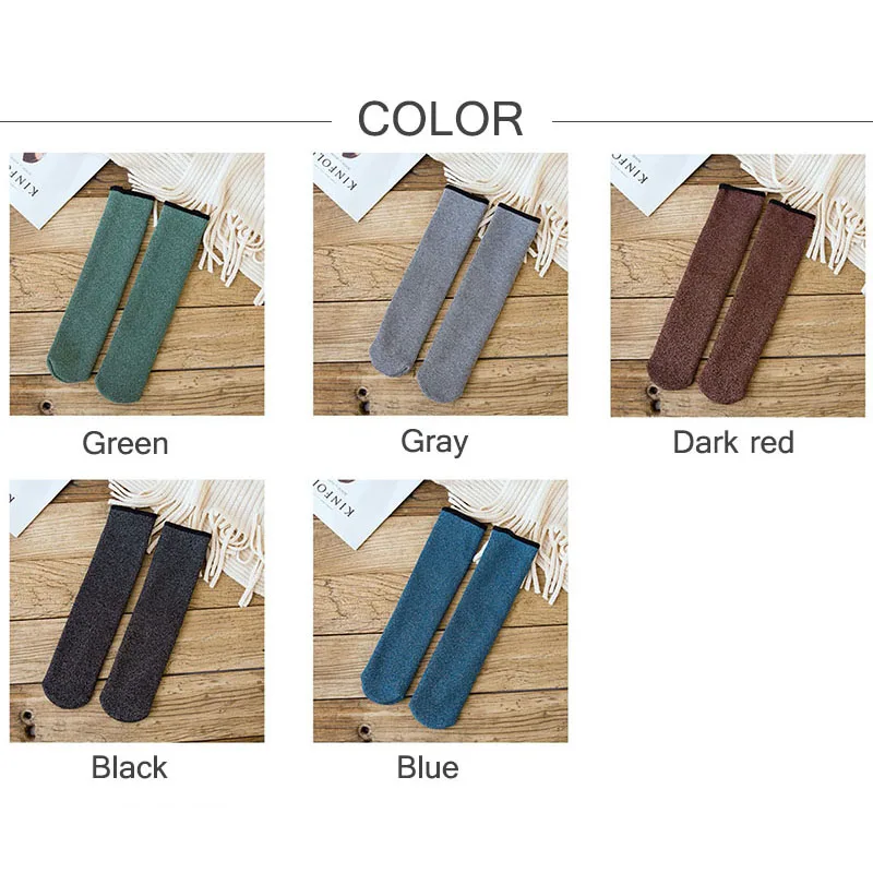 Толстые теплые зимние женские носки BllooBeell бархатные модные блестящие