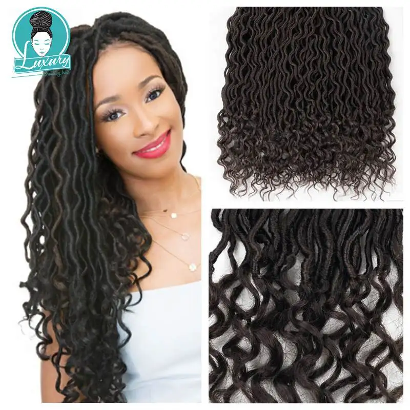 Роскошные для плетения 2" Богиня искусственные дреды Locs крючком косы мягкие натуральные синтетические волосы для наращивания 24 подставки/упаковка