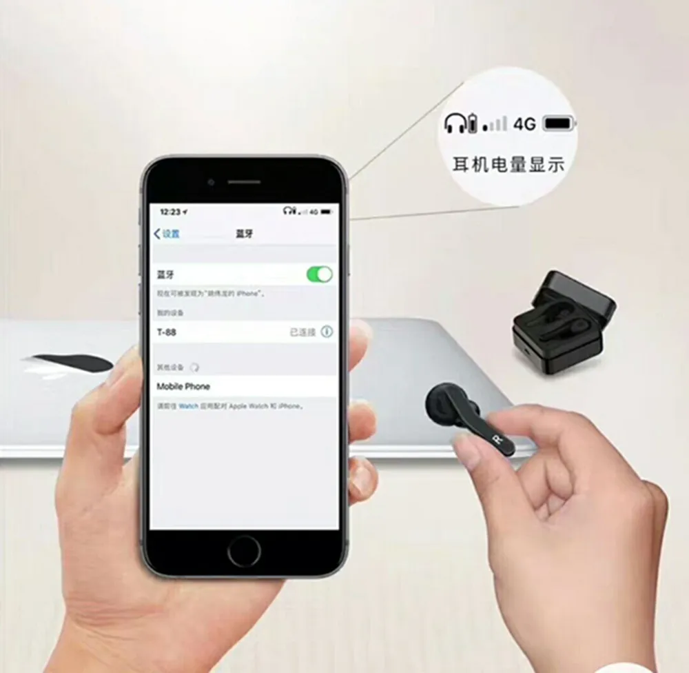 T88 tws Смарт bluetooth гарнитура 5 0 true беспроводные стерео спортивные наушники