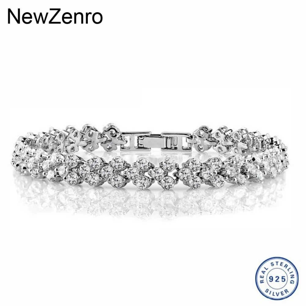 925 sterling silver bracelet for women Fashion Roman zircon jewelry SL001 | Украшения и аксессуары
