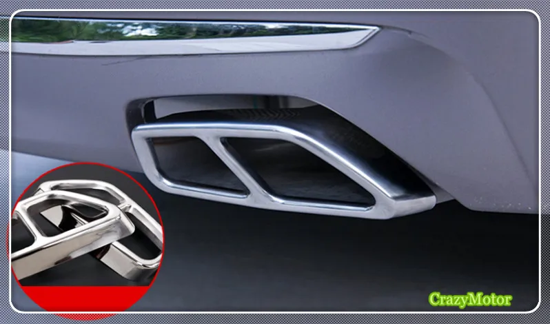 

For BMW 5 Series G30 / 6 Series GT G32 2017-2021 Stainless Exterior Rear Exhaust Muffler Output Tip Pipe Cover Trim Car Styling
