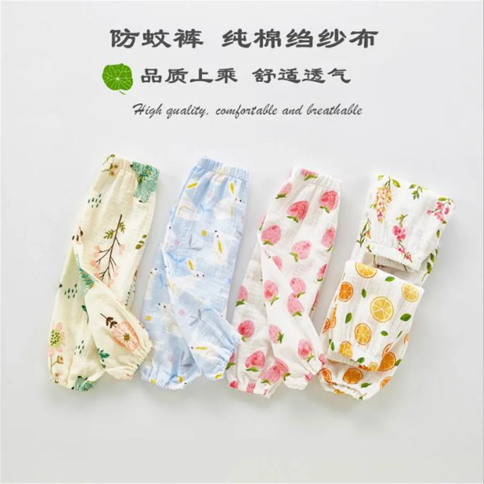 Высококачественные хлопковые штаны с принтом для детей от 0 до 3 лет дышащие