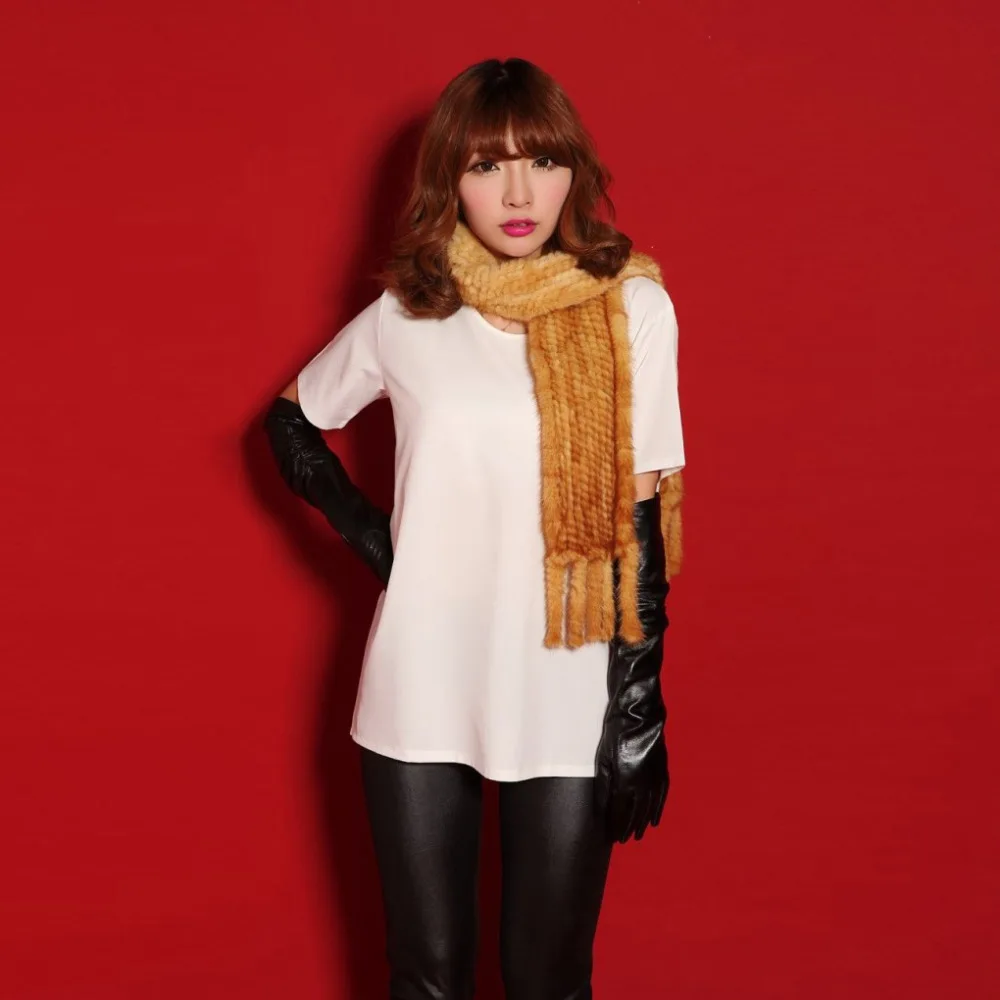 Женский модный меховой Палантин из натурального меха норки шарфы и накидки