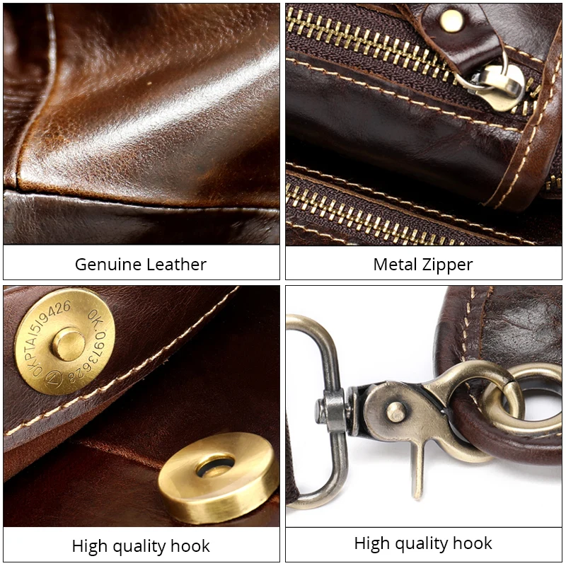 Из натуральной кожи Винтаж талии ногой мешок для Для мужчин поясная сумка