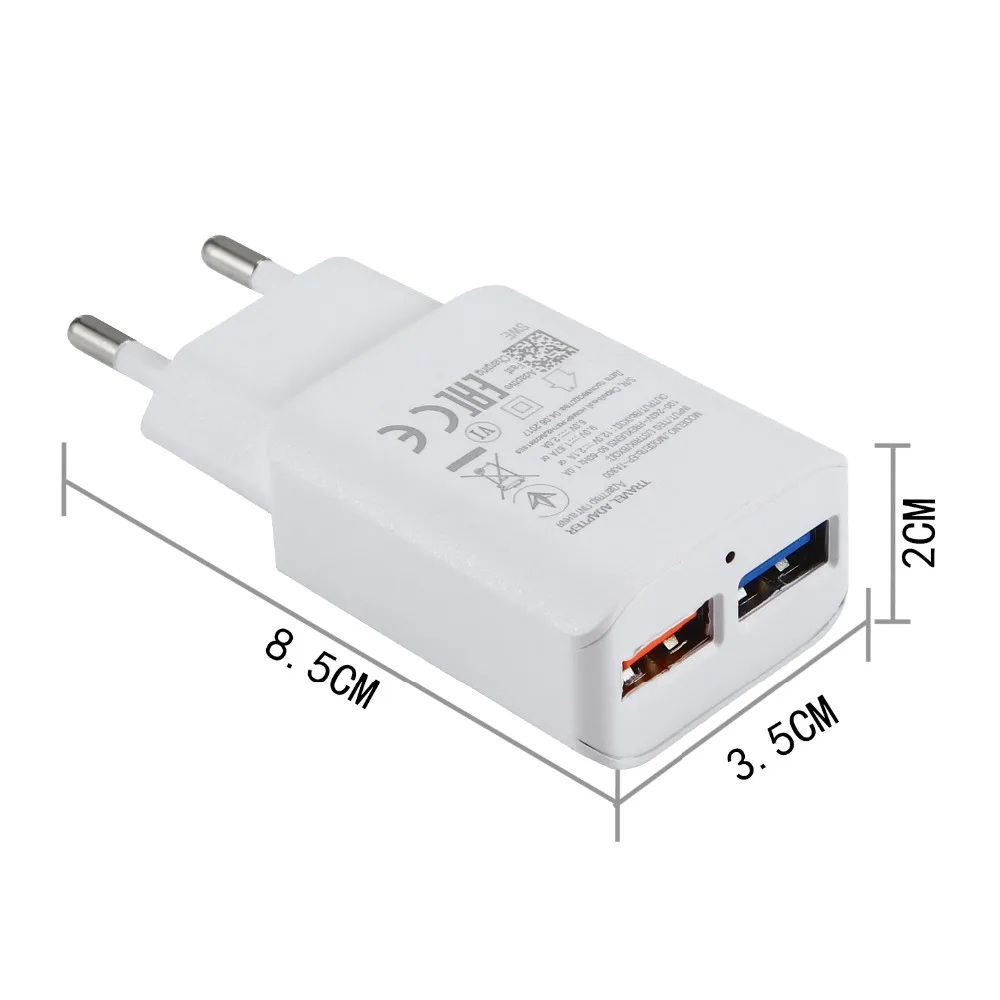 Двойное USB быстрое зарядное устройство для мобильного телефона EU/US штепсельная