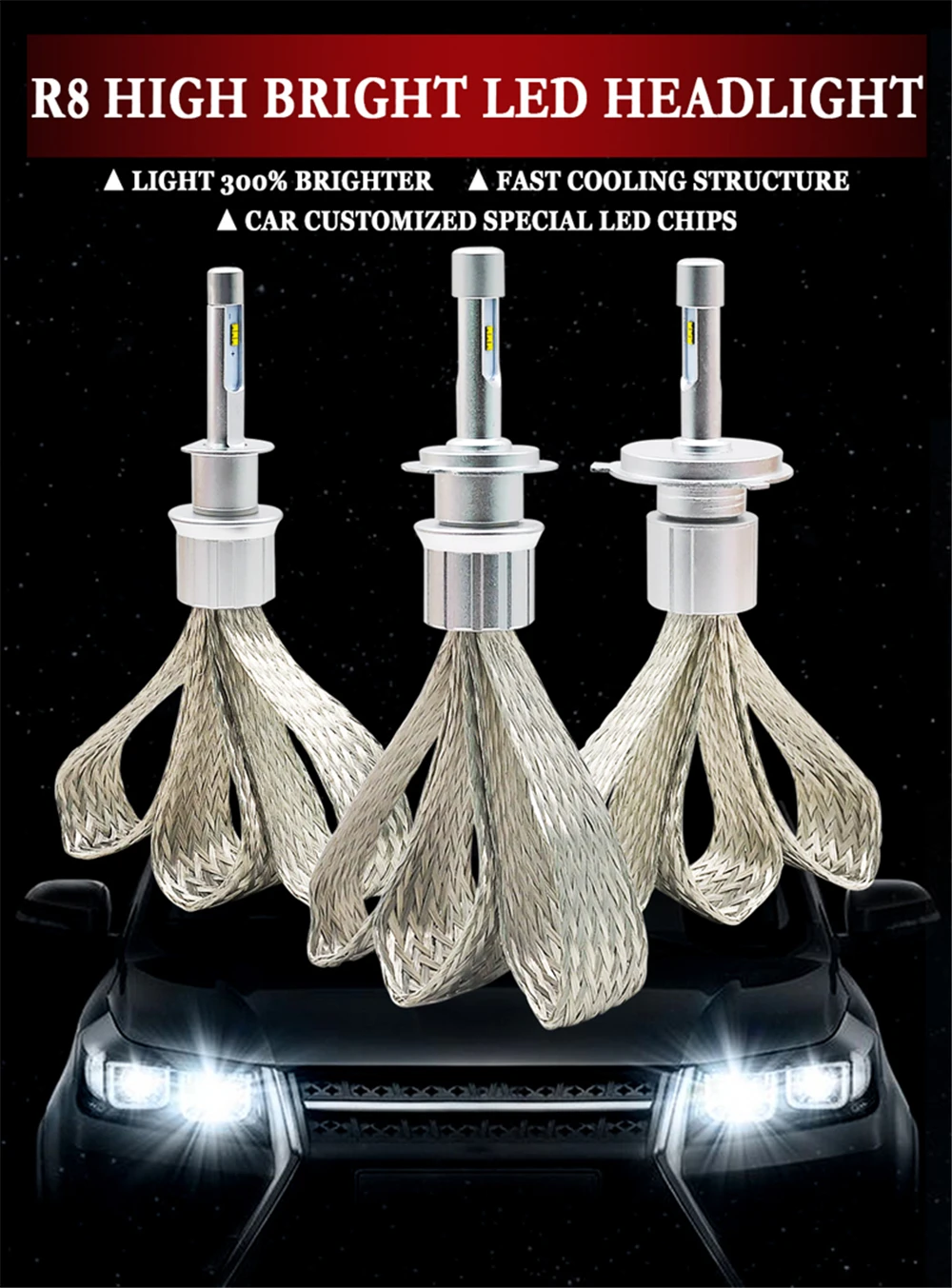 Светодиодный H4 H7 H1 H11 HB4 H3 H8 H9 H11 9005 9006 10000lm зэс чипов автомобилей светодиодный головной светильник 6000k белый Автомобильная Противо-Туманная светильник фары лампы