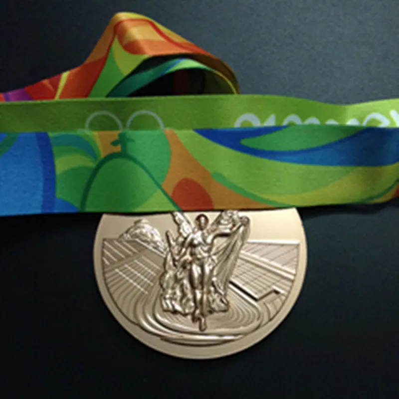 2016 Rio bronze 1 шт. золотые медали для спорта, призы, различные годы, позолоченная эмблема с лентами, медаль - Цвет: 2016 Rio bronze