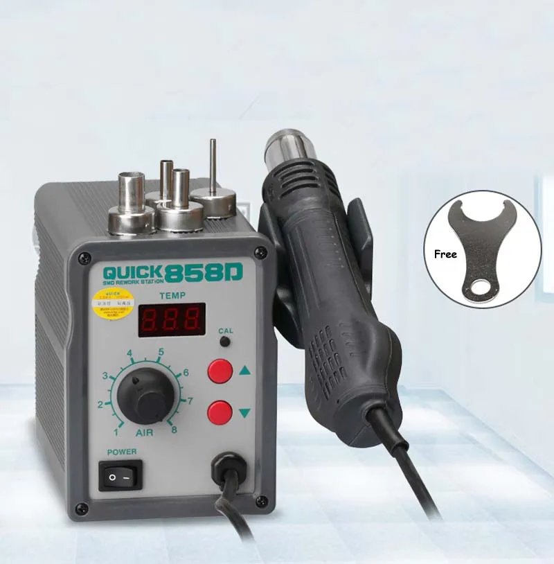 Оригинальный пистолет горячего воздуха Quick 858 858D ESD паяльная станция