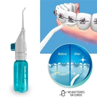 dual oral nasal water flosser cordless portable dental irrigator oral hygiene manual cleaner teeth or nose cleaning jet 90ml