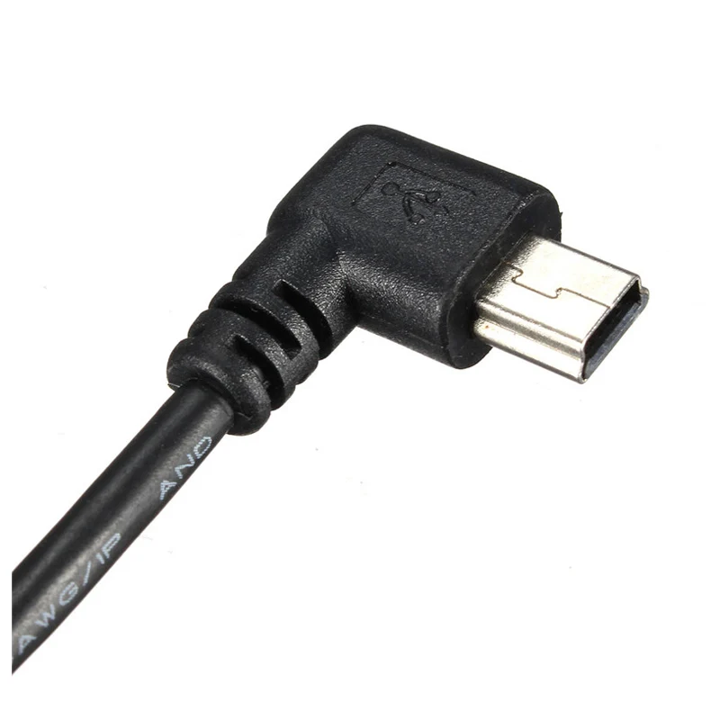 Мини usb 5Pin 90 градусов левый Угловой Мужской к женскому Удлинительный кабель для