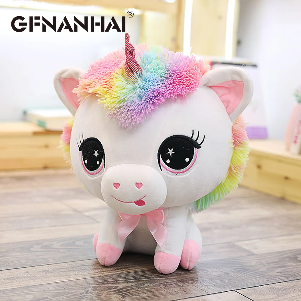 

New arrival 35cm cute colorful unicorn plush toy stuffed soft kawaii animal horse doll for kids children playmates birthday gift
