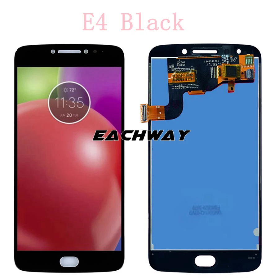 E4 Black Для Motorola Moto E4 ЖК-дисплей E4 плюс Дисплей кодирующий преобразователь сенсорного экрана в сборе XT1766 XT1763 XT1770 XT1771 XT1772 XT1773 Дисплей - Цвет: E4 Black